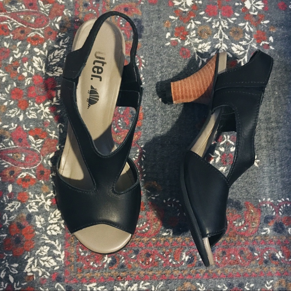 Outer Black Heeled Sandal
